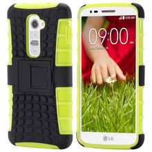 High Quality Luxury Dual Color Silicon Plastic Heavy Duty Armor Case For LG G2 Optimus D801