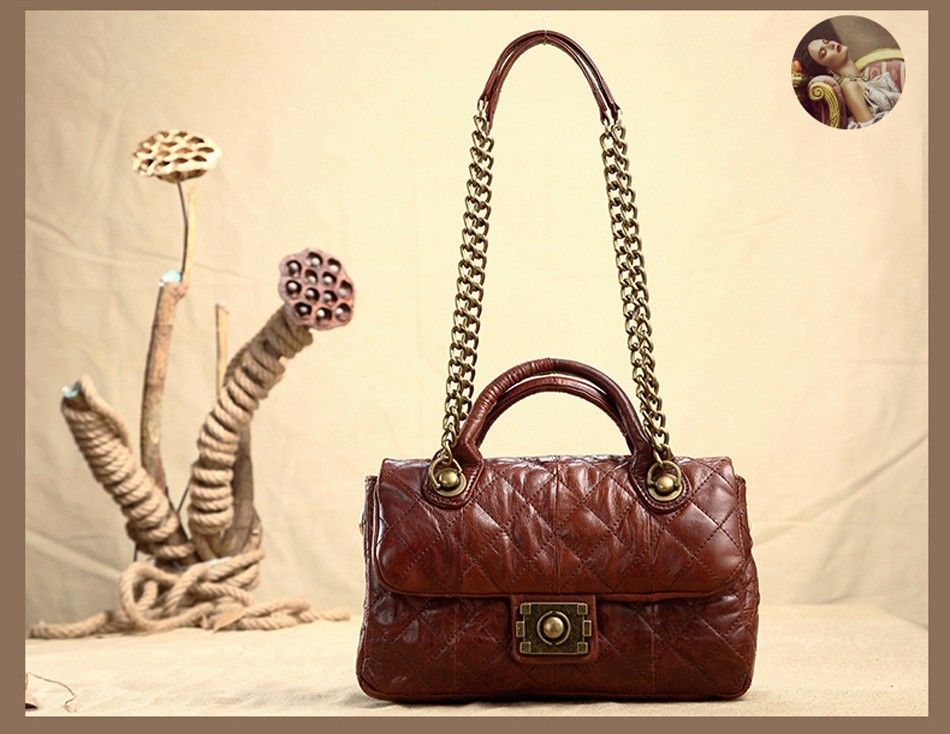 Cobbler Legend Vintage Oil Wax Genuine Leather Women's Messenger Bag