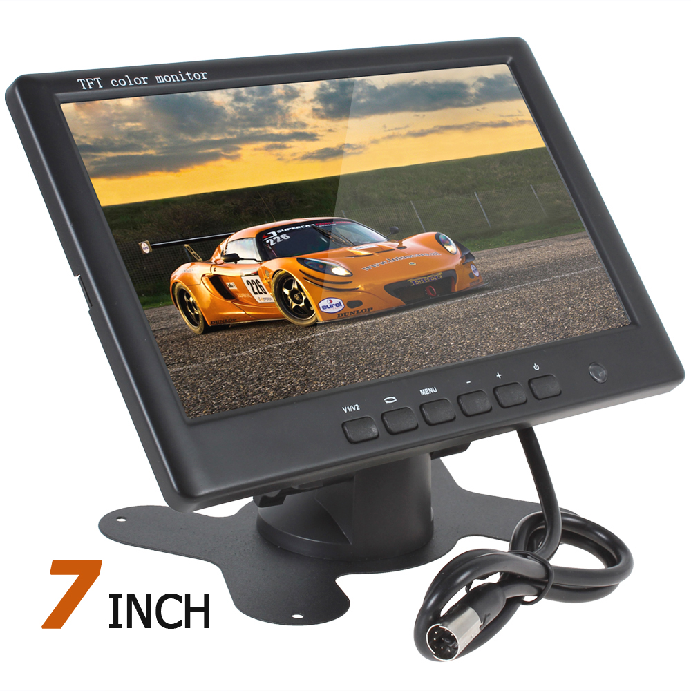 HD 800 x 480 Super Thin 7 Inch Color TFT LCD 2 Channels Video Input Car Rear View Monitor