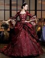 TOP BURGUNDY Victorian Period Costume Vintage Long Ball Gown Period Stage Dress Long Dress Civil