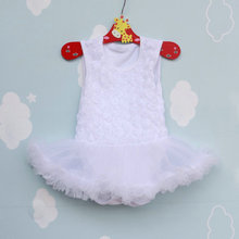 fashion cute infant rose design lace sleeveless vest rompers dress baby girls clothes children s cotton