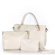 In Store New Batch PU Leather Women Messenger Bags Fashion Shoulder Handbag+Messenger Bag+Purse 3 Sets Composite Bags