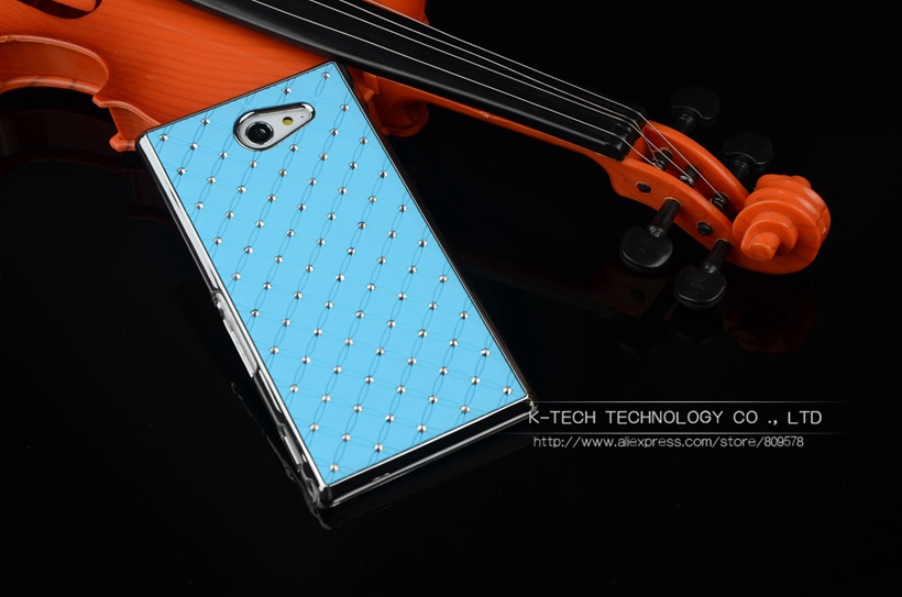 Shining Rhinestone Diamond Rubberized Matte Cover With Silver Chromed Skin Case For SONY XPERIA M2 Aqua S50h Mobile Phone Bags Shining Rhinestone Diamond Rubberized Matte Cover With Silver Chromed Skin Case For SONY XPERIA M2 Aqua S50h Mobile Phone Bags