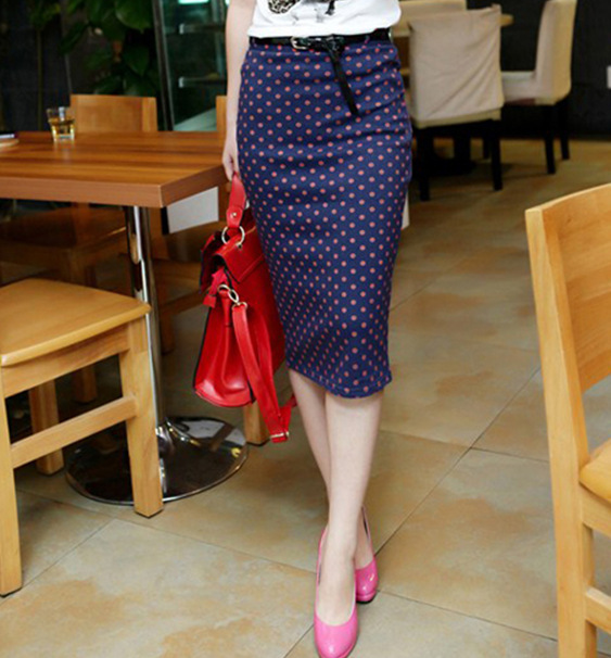 [CARZY] Candy Color Vintage Women Elastic Slim Medium-long High Waist Skirt Stretch Pockets Hip Pencil Skirt with Belt (7).jpg