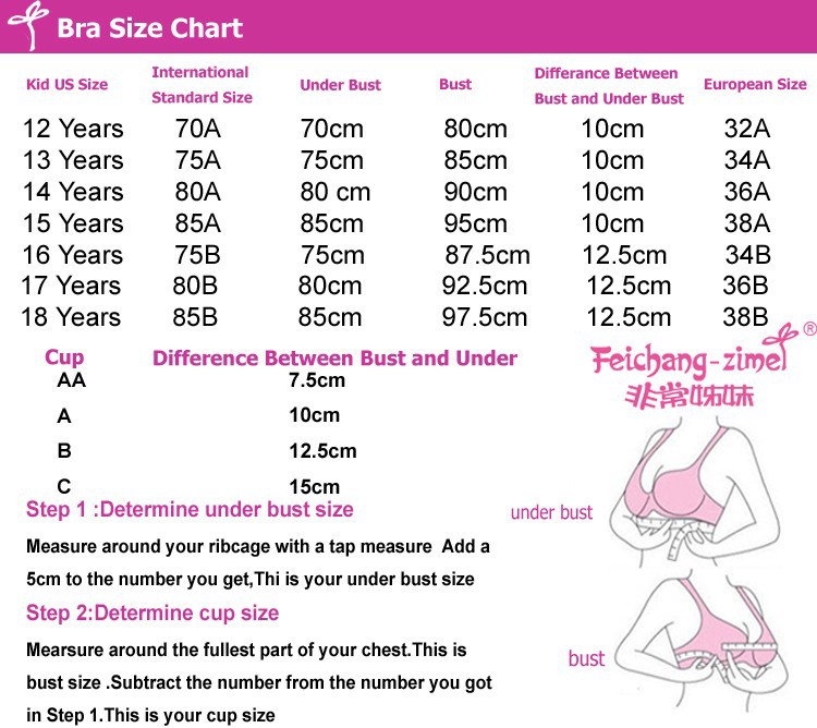 Training Bra Size Chart