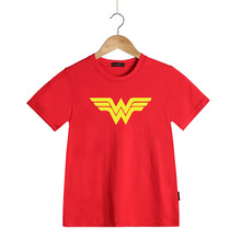 Fashion Summer Printed T shirt Kids Short Sleeve O-Neck T-shirts Wonder Woman tshirt for girls