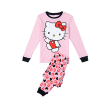 Hello kitty kids pajama sets girls clothing set sleepwear two-pieces suit Cotton children’s winter clothing 2-7 years