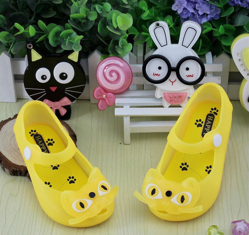 Baby girls sandals summer style Mini Melissa kid shoes high quality Cartoon cat jelly Bow Shoes fashion calcados infantil menina (3)