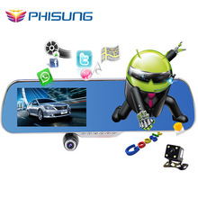 New 5.0″Touch Android GPS WiFi FM FHD 1080P dash camera parking car dvrs Rearview mirror video recorder Car DVR Dual Camera GPS