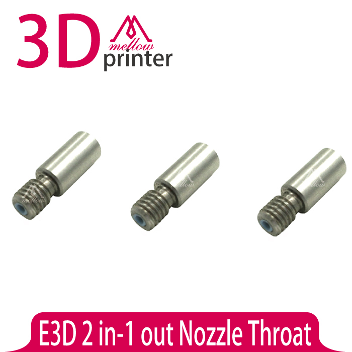 2pcs Upgraded E3D 2 in 1 out Nozzle Throat with Teflon tube 1 75mm For 3D