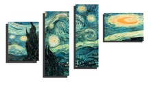 Hand Painted Famous Abstract Oil Painting on Canvas Decor Art for Wall Decoration in Living Room or Bedroom 4Panels