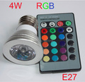 3W 4W E27 RGB LED Bulb 16 Color Change Lamp spotlight 110v 220v 230v for Home