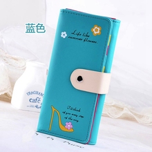 Womens Wallets And Purses With Flowers Floral And Heeled Shoes Pattern Elegant classic Hasp Credit Card