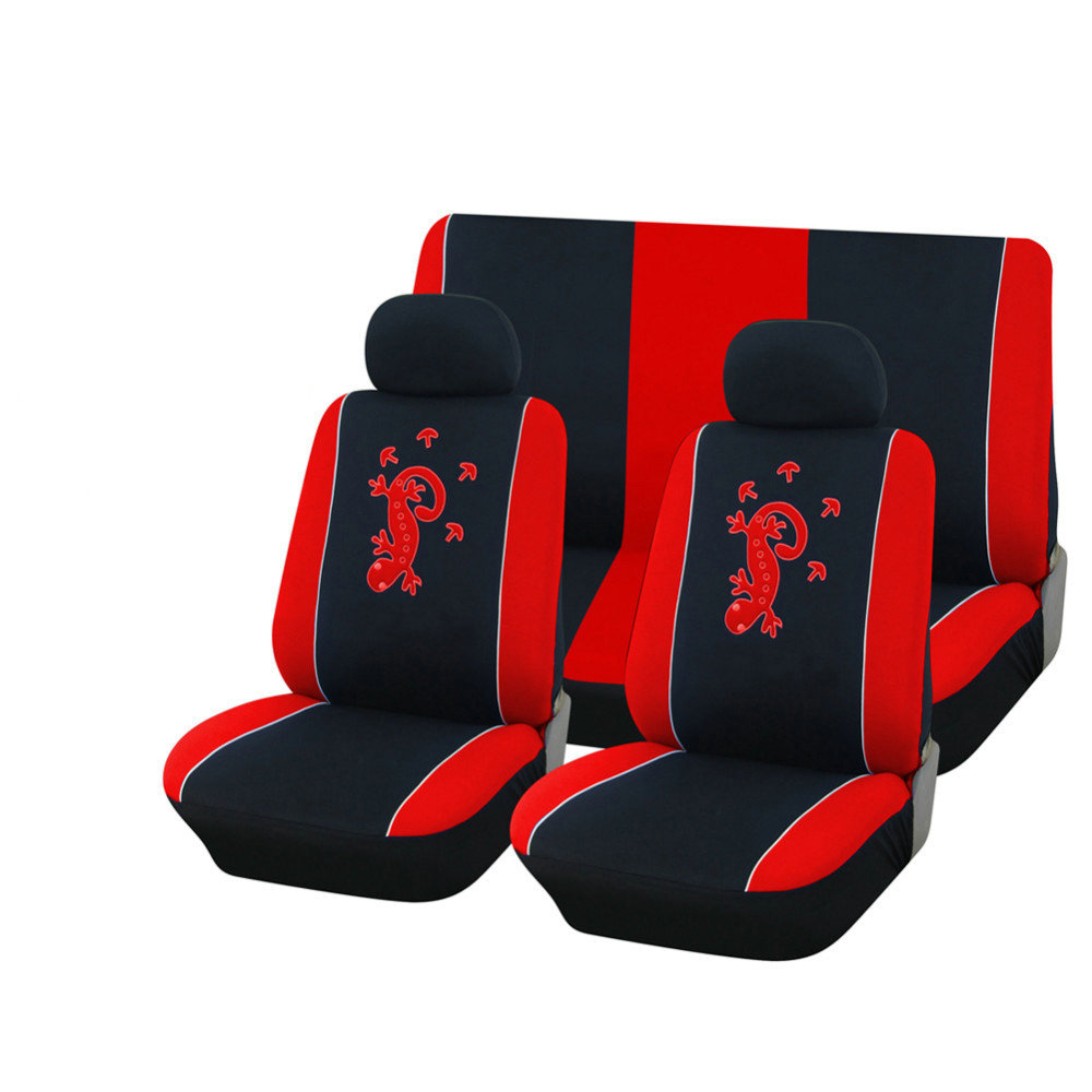 AUTOYOUTH Polyester Fabric Gecko Embroidery Car Seat Cover Set Universal Fit Most Vehicles Seat Covers Car