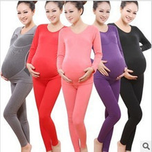 Pregnant women fall and winter suits pregnant women underwear care belly Seamless Body Slim thermal underwear two pregnant women