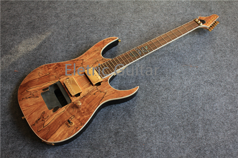 Custom Shop Electric Guitar Kit Nature Wood Grain Finish Solid Mahogany