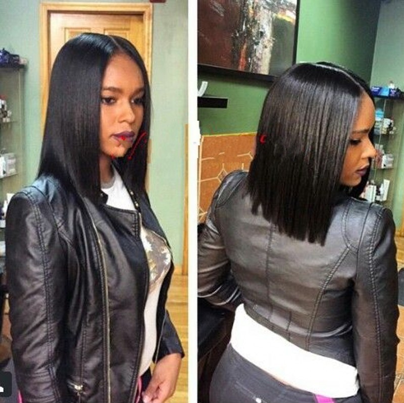 Natural Black Human Hair Bob Wig Indian Virgin Hair Silky Straight