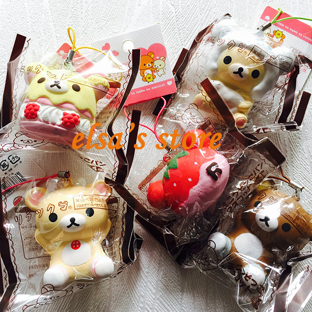 squishies wholesale 10pcs mixed Super squishy lot KAWAII RARE rilakkuma squishy charm toy PU ...