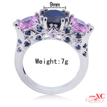 Hot Sale Lady s Fashion Fine Jewelry Wedding Finger Rings Pink Black Sapphire AAA Zircon 18KT