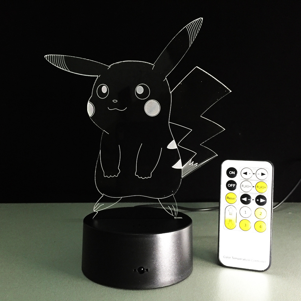 USB RGB лампа в виде Пикачу с сенсорным затемнением 3D ночной Светильник IMG_2176