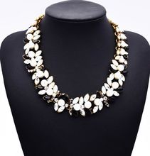 XG176 New Arrival 2015 Fashion Brand Za Necklace Jewelry Chunky Multi color Beads Crystal Statement Necklace
