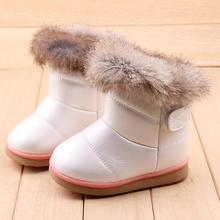 2015 TOP Designers EU21 30 Of Rabbit Hair Children Snow Boots Warm Winter Plush Kids Boots