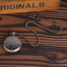 Vintage Antique Style Gun Black Unisex Crown Kuroshitsuji Black Butler Cover Pattern Quartz Pocket Watch Necklace
