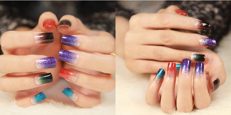 Diy Tutorial Glitter Gel Manicure Rock N Roll Bride 16 Pots Glitter Powder Uv Builder Gel Nail Art Decoration Set On How To Apply