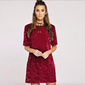 2017 New Plus Size 3XL Spring Summer Women Dresses Casual Round Neck Short Sleeve Velvet Mini