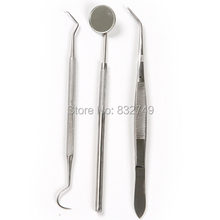 3pcs/bag Dental Instruments Disposable Mouth Mirror Plier Forceps Exploror Oral Care Kit