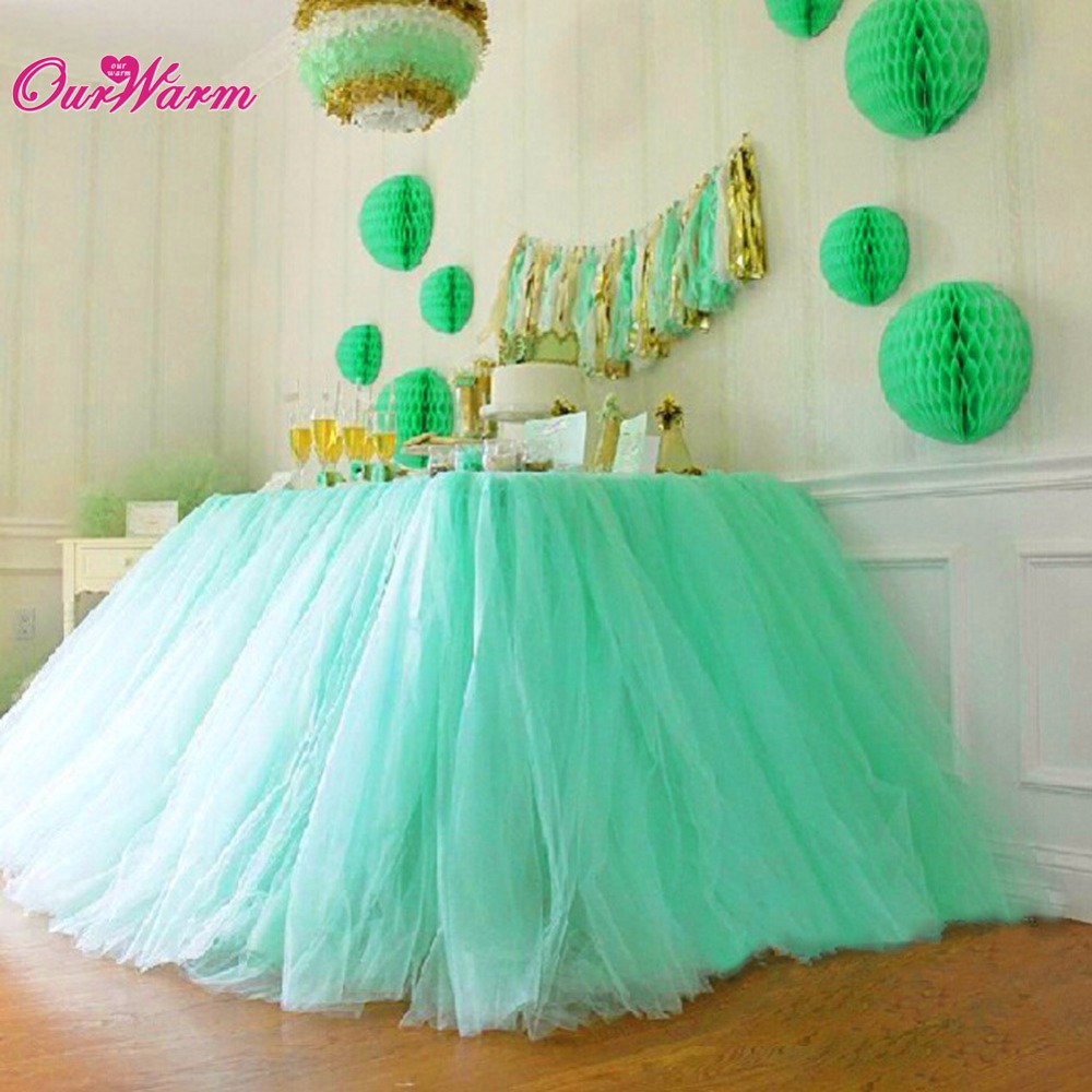 2pcs/Lot Many Tulle TUTU Table Skirt Tulle Tableware for Wedding Decor Birthday Baby Shower Party to Create Fantastic Wonderland