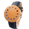Unisex BoboBird Brand 12 Holes Design Wooden Watches Cool Causal quartz watch PU leather band Wood