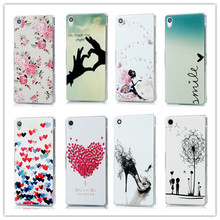 20 Pattern Case for Sony Xperia Z3 Flower Hearted Fish Painting Transparent Hard Plastic Phone Back Protective Cover