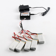Hot MJX X101 RC quadcopter helicopter spare parts 5PCS li-po battery+ 1pcs li-po battery charger for mjx x101 drone accessories
