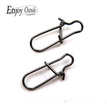 100pcs/lot high bearing fishing snap Stainless Steel Fishing Barrel Swivel Safety Snaps Lure Accessories Connector Snap Pesca