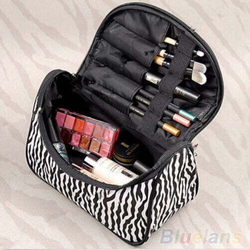 Portable Zebra Travel Wash Storage Toiletry Pouch Cosmetic Case Makeup Bag 469A