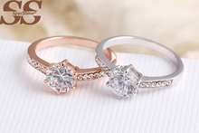SparShine Prong Setting Bijoux Wedding Ring Anillos Anel Vintage Sapphire Pearl Roxi Ruby Joyas De Plata