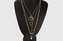 2015 summer style 4 layer arrow design necklace pendant charm gold choker necklace women jewelry N272