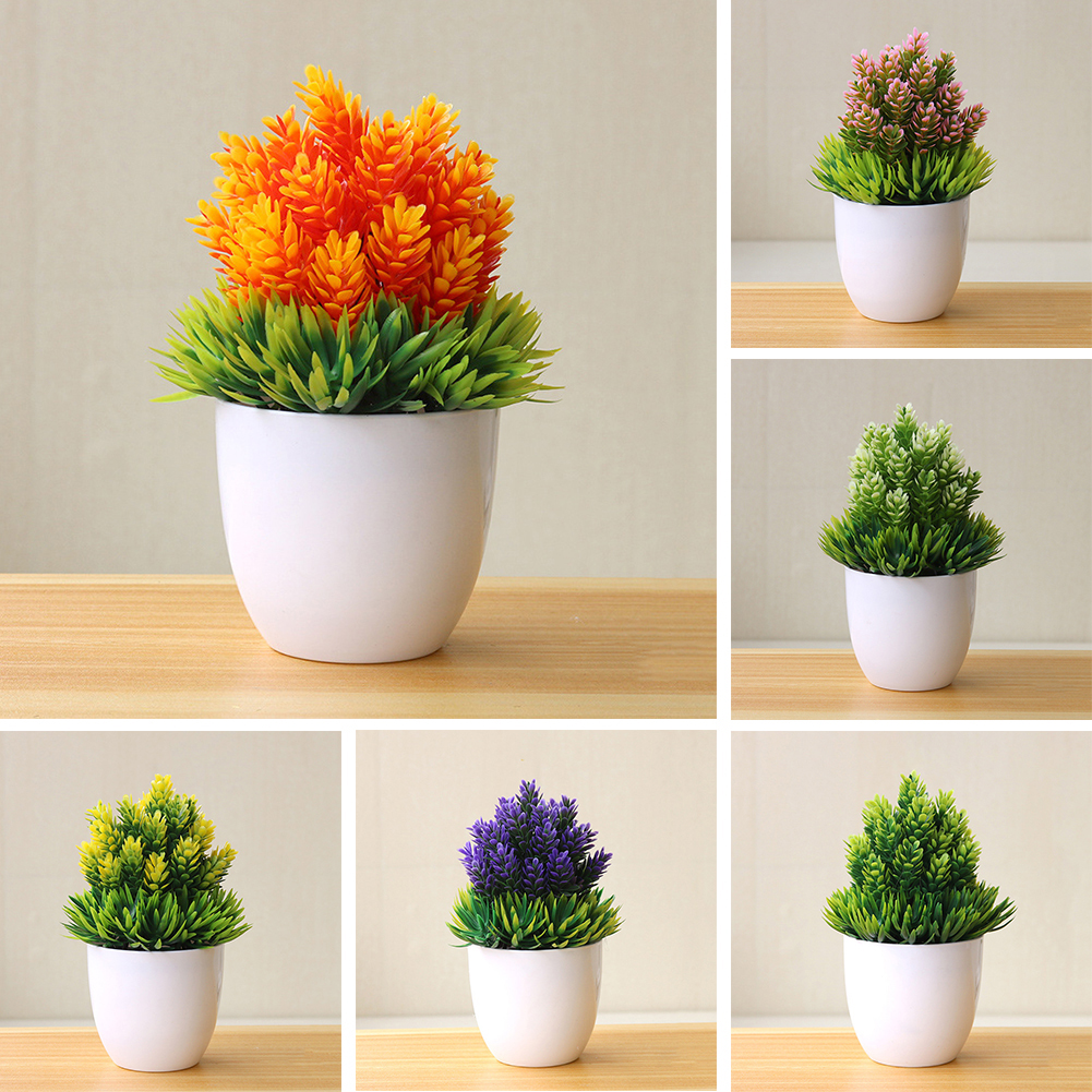 Fake Artificial Flower Plant Bonsai Potted Simulation Tree Home//Office Decor