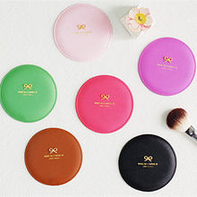 Fashion Mini Portable Circular Mirror Cute Cartoon Pocket Makeup Mirror New Arrived Women Cosmetic Compact Mirrors Black