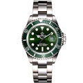 2016 Luxury Fashion Mens Watches Quartz Steel Waterproof Diver Reginald Top Brand Green Wrist Watch For