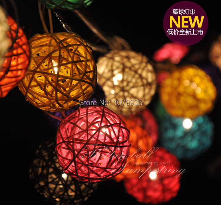 Free shipping 20pcs 5cm Rattan Ball String Lights children birthday party supplies Wedding Party ...