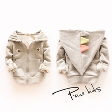 2015 new spring Autumn cartoon Dinosaurs Children Outerwear vestidos hooded sweatshirt kids clothes,moleton infantil