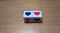 Free shipping Exclusive NEW 18MM 2pcs 6 sided D6 square corner black and red heart dice