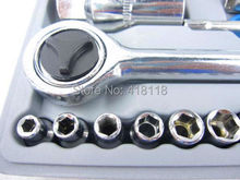 40 Pcs Socket Wrench Sleeve Combination Set Motorcycle Vehicle Repair Tool Kit 1 4 3 8