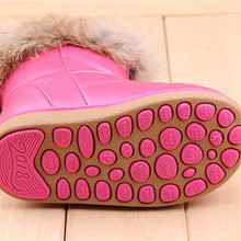 2015 TOP Designers EU21 30 Of Rabbit Hair Children Snow Boots Warm Winter Plush Kids Boots