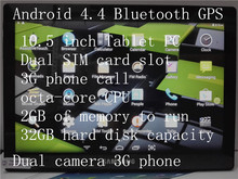 free Samsung 10″Octa Core 3G Tablet PC Call phone RAM 2G ROM 32G Dual SIM Card  Android 4.4 3G Bluetooth GPS 1280*800 Tablet pcs