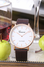 Newest Men Women Leather Strap Casual Quartz DW Geneva Watch
