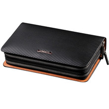Luxury Men Wallet 2015 Fashion Genuine Leather Bag Handbags Double Zipper Men Clutch Bags Brand Hand Bag Carteira Masculina