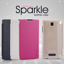 10pcs For OPPO R831T NILLKIN flip cover luxury Sparkle super thin protective Leather Case + Retailed Package